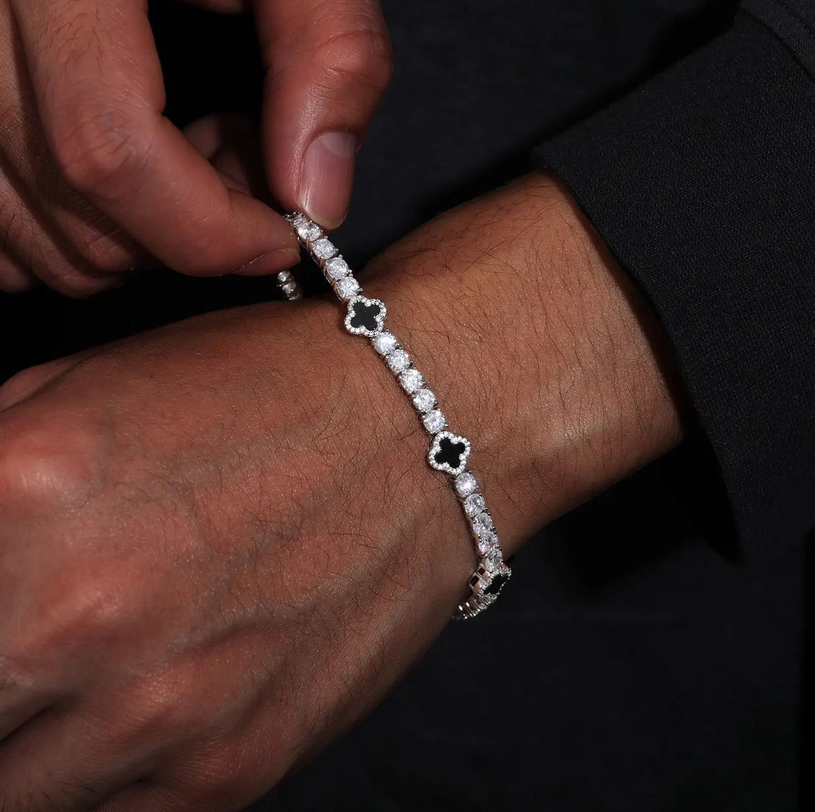 BRACELET TENNIS 4 FEUILLES
