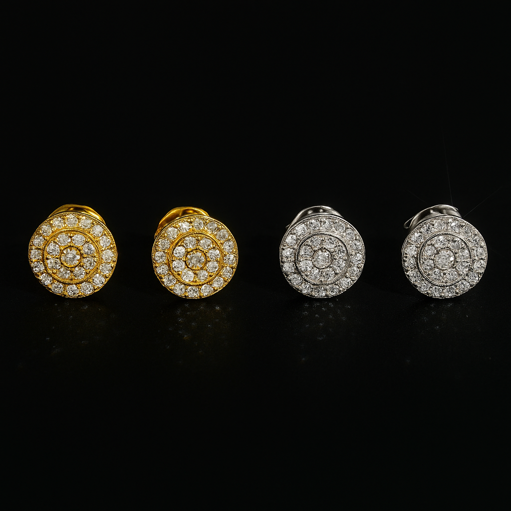 BOUCLES D'OREILLES PAVÉES 14K