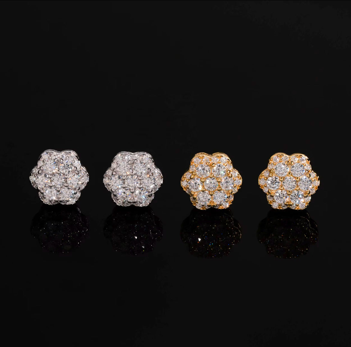 BOUCLES D'OREILLES FLORALES 14K