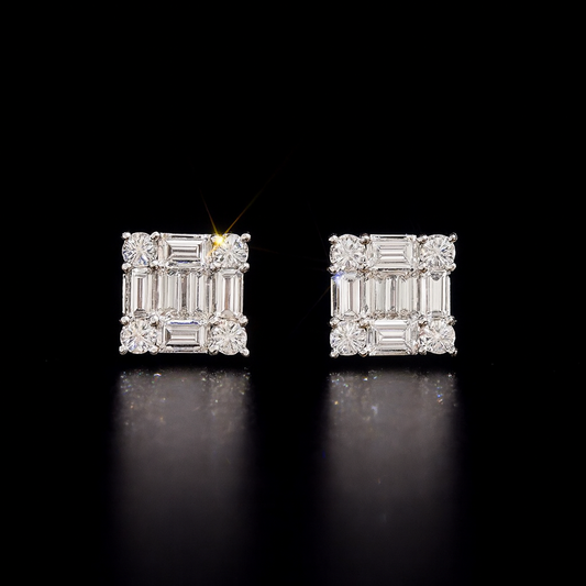 BOUCLES D'OREILLES CARRÉES 9MM 10K