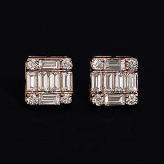 BOUCLES D'OREILLES CARRÉES 9MM 14K